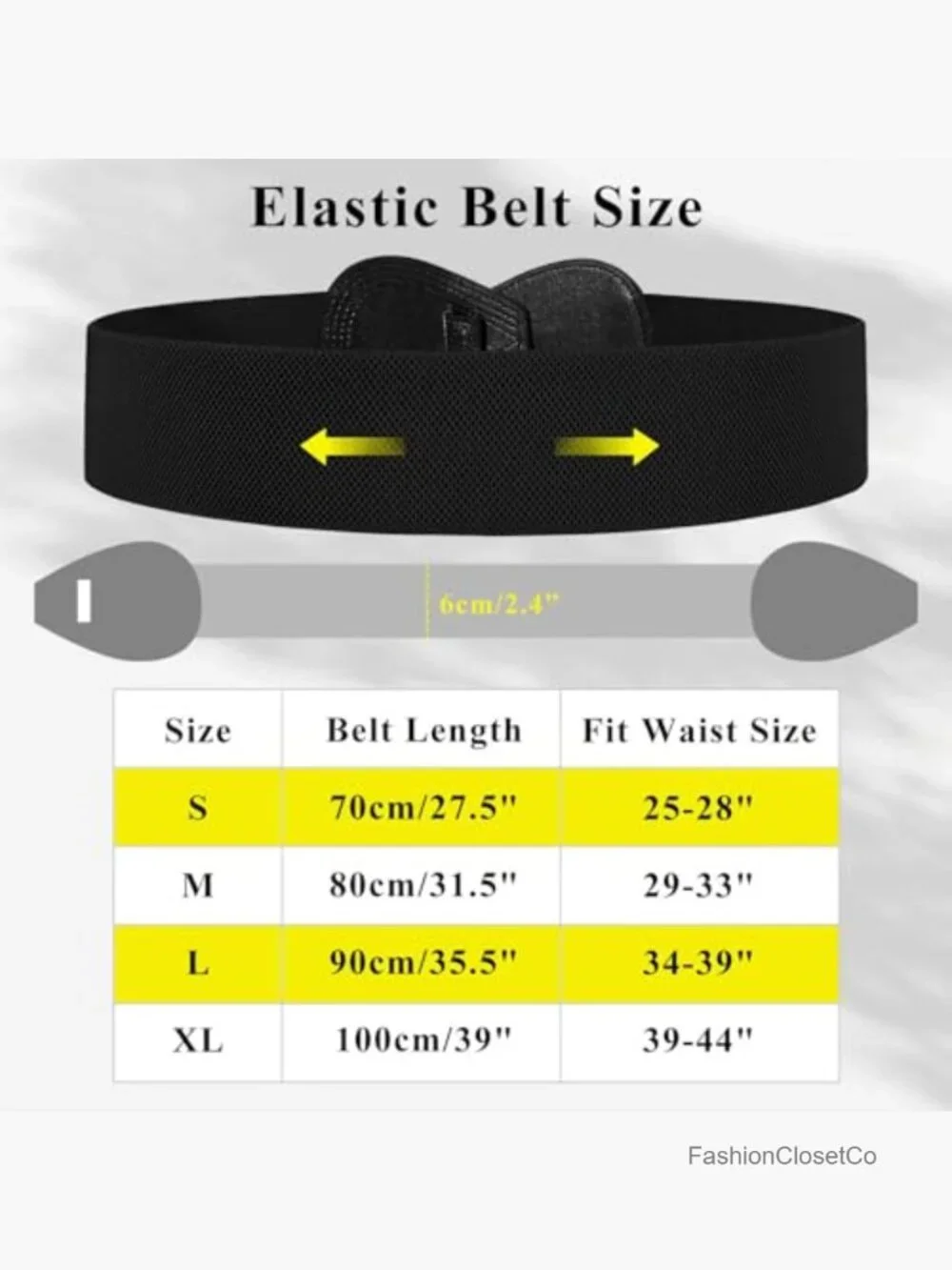 Stretch Dress Belt with Leather Buckle 2.4